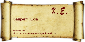 Kasper Ede névjegykártya
